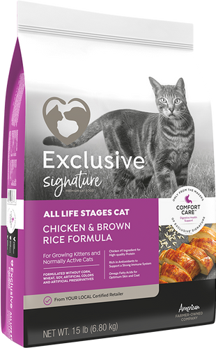 Exclusive® Signature All Life Stages Cat Chicken & Brown Rice Formula Cat Food